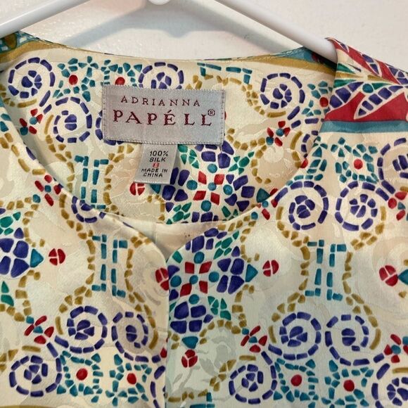 3/$25 ADRIANNA PAPELL Vintage Silk Long Sleeves Blazer.Size 8 - Picture 9 of 15
